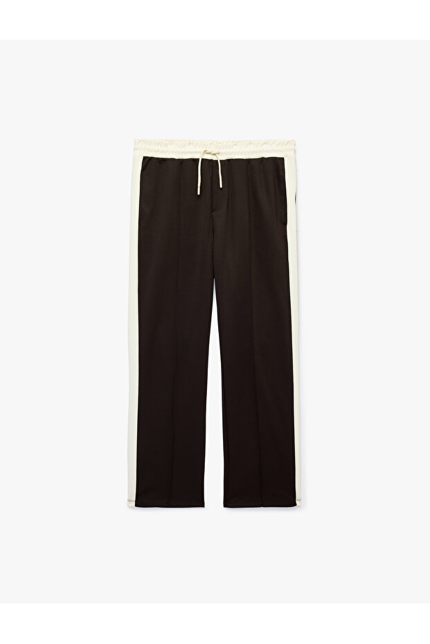 Color Blocked Pocketed Waist-Tie Sweatpants