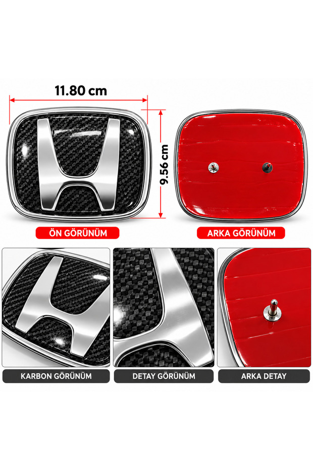 Honda Carbon Look H Logo – 11.80 X 9.56 cm