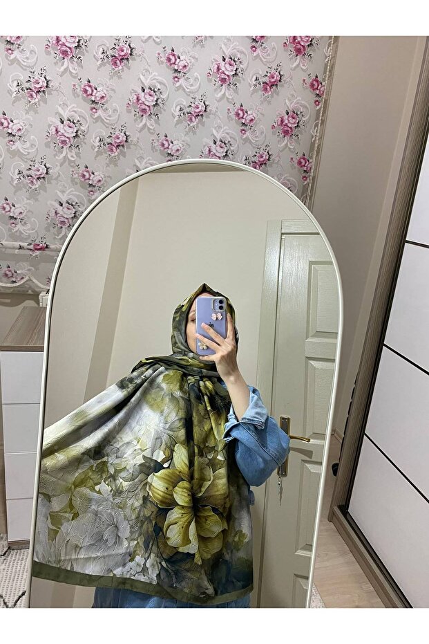 Bambu Kraş Şal Çiçek Desenli
