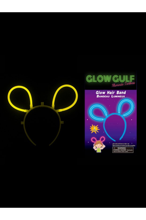 Glow Bunny Ears head band YELLOW