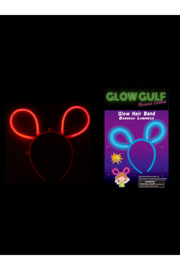 Glow Bunny Ears head band RED