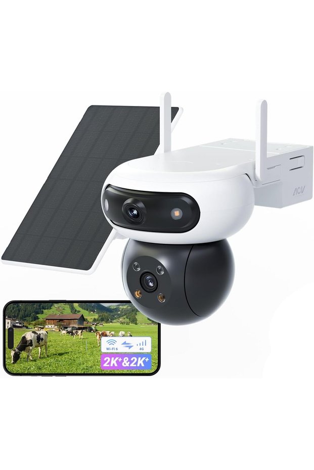 EZVIZ 4G LTE 8MP (4MP+4MP Dual Lens) Solar Powered CCTV Camera, 4G/Wi-Fi Auto Switching, 10400mAh Large Battery, AOV 2.0 Mode, Human/Vehicle Detection, Colorful Night Vision, CB90X Kit