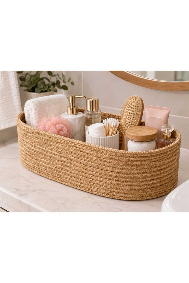 Jute Wicker Oval Organizer Decorative Basket 30X20X10