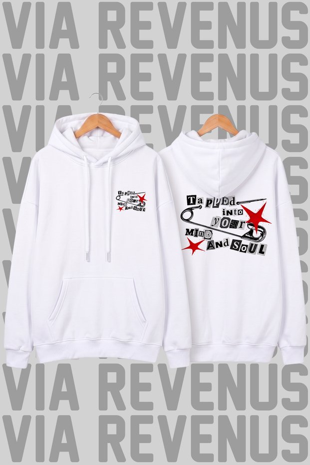 Trapped into Your Mind and Soul Printed Unisex Wide Fit Hooded Hoodie Sweatshirt