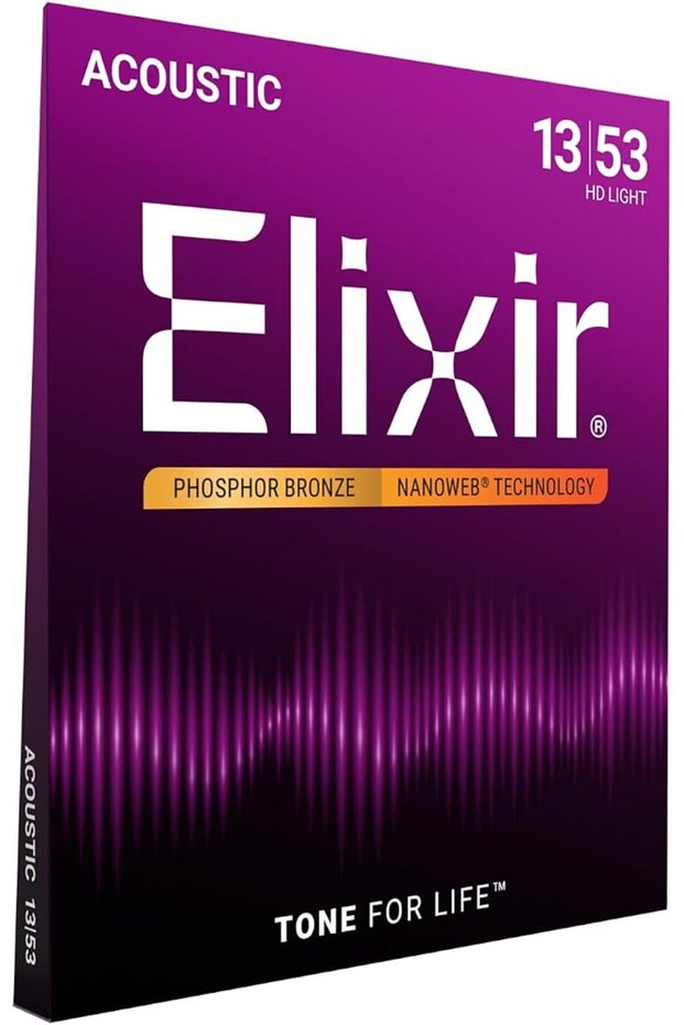 Strings, Acoustic Guitar Strings, Phosphor Bronze with NANOWEB Coating, Longest-Lasting Rich