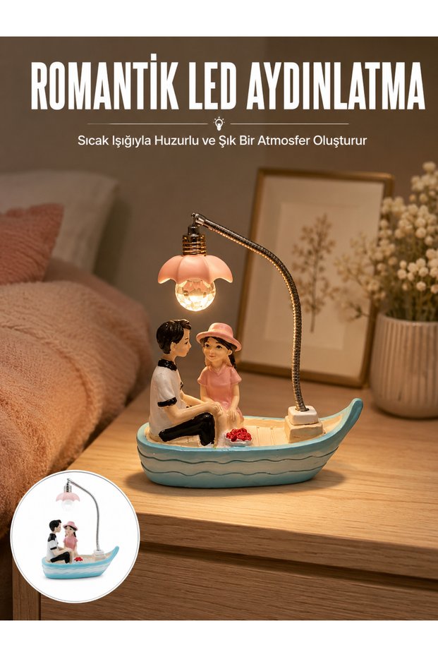 Romantic Couple Figure on Sandals Led Night Light Table Decor New Generation