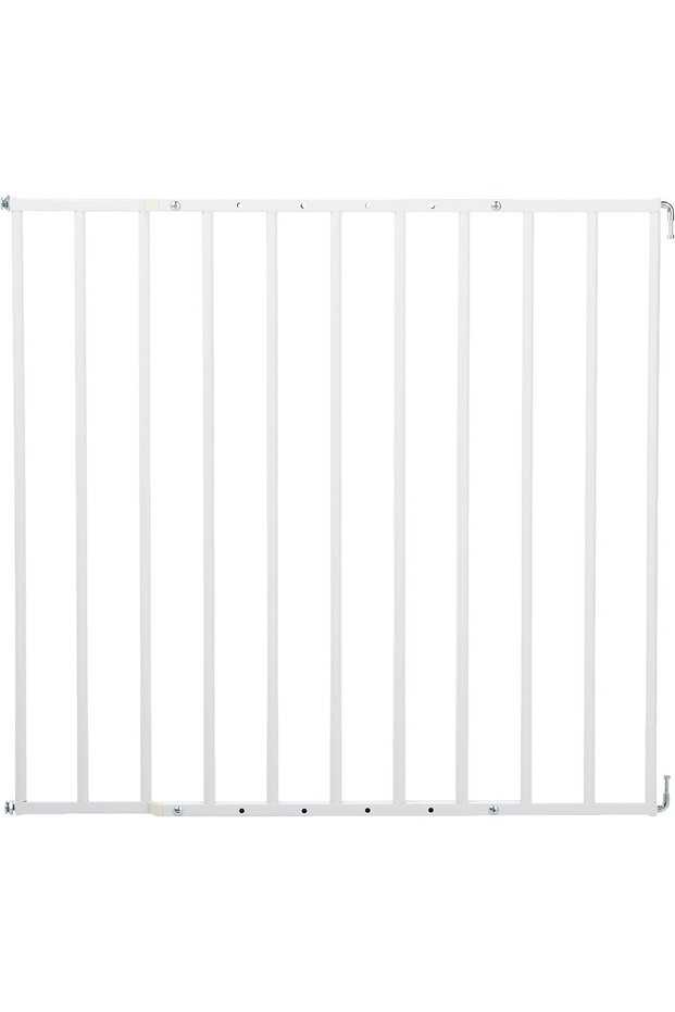Indoor/ Outdoor Extendable No Trip Gate-for Stairs Doorways, Mesh Safety Gate for Baby / Infant / Toddlers | 60-107cm- Metal (White)