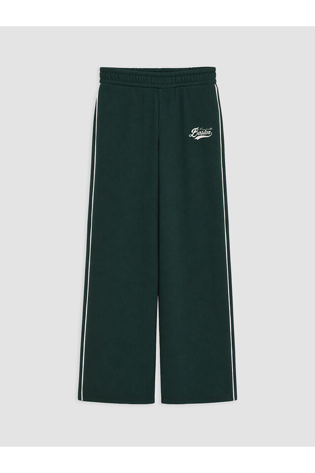 Two Mt Shop Quality Lcw Modest Green 3 Thread Raster Printed Loose & Baggy Women's Sweatpants