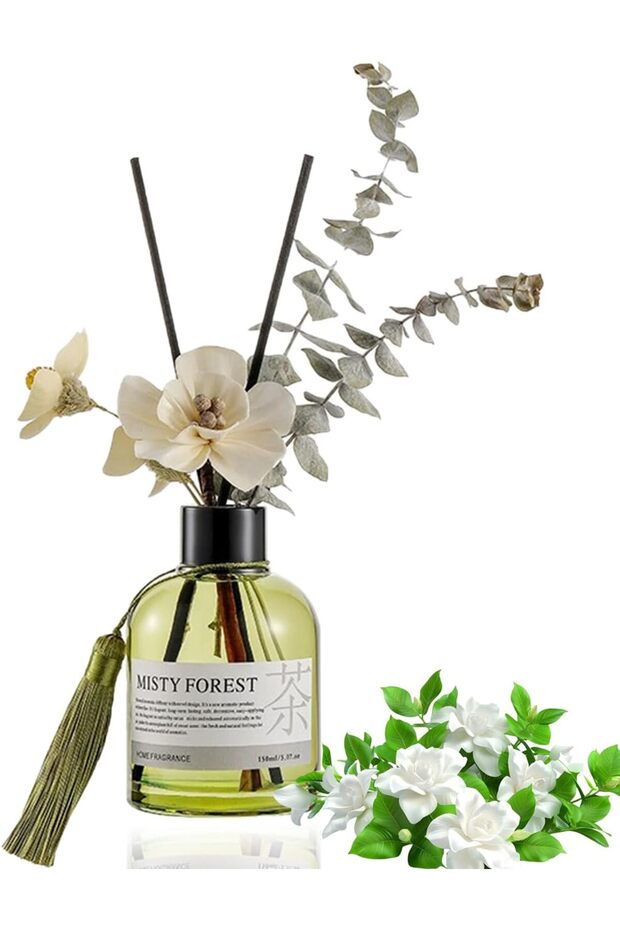 Reed Diffuser Set, 150ml Aromatherapy Diffuser with Dry Flowers Decor, Reed Diffusers Oil, Home & Of