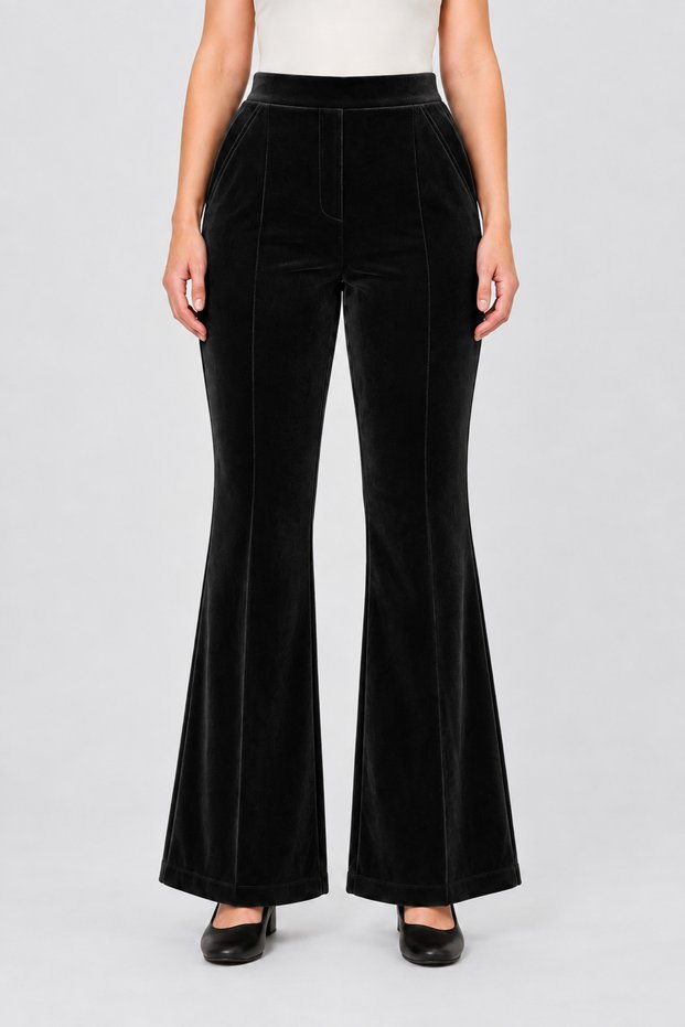 Plus Size Spanish Flare Velvet Trousers