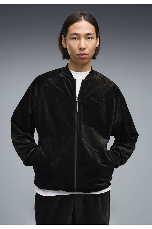 Pánská velurová bunda Essentials Elevated Relaxed Track Jacket
