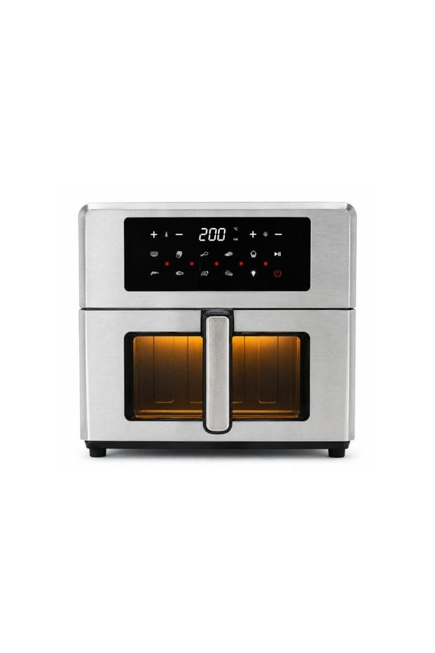 Digital Air Fryer with 10.5L Large Capacity, Double Heating, Touch Control and Adjustable Temperature