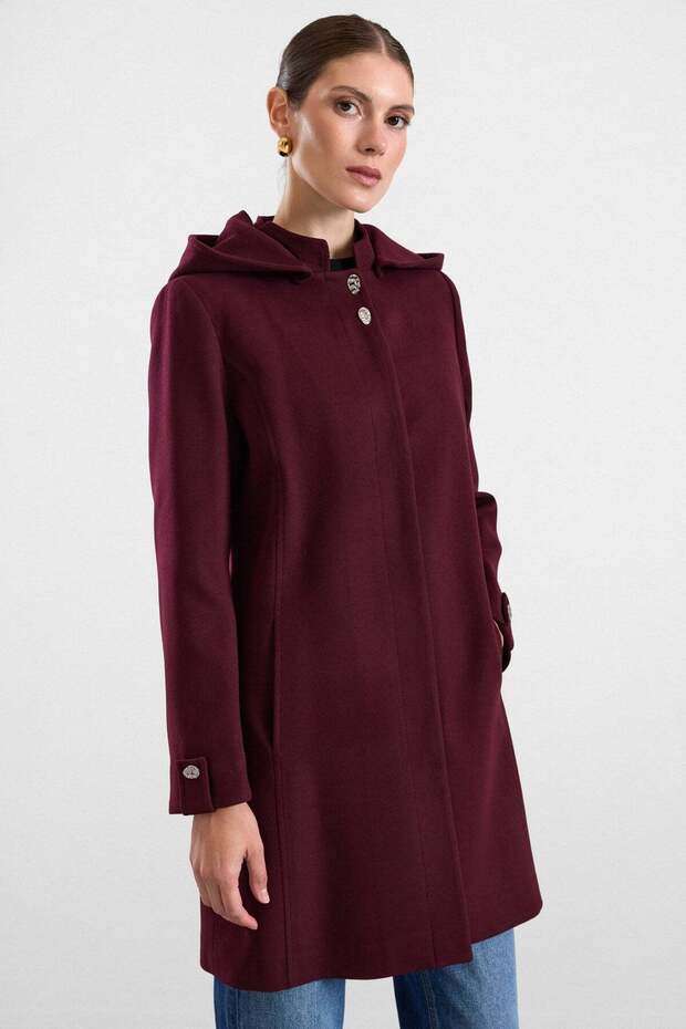 Snap Detailed Detachable Hooded Coat A.Mürdüm 3190
