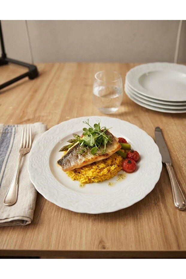 Başak Series 6 Pieces 22 cm Deep Dinner Plate White