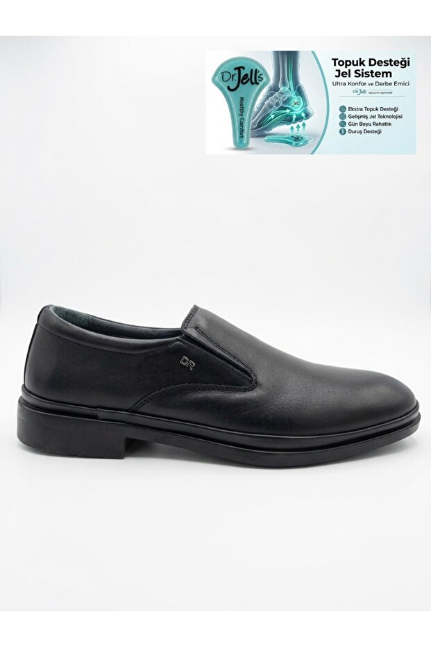 Dr. Jells Genuine Leather Heel Gel Supported Laceless Men's Comfortable Classic Shoes
