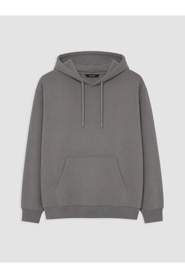 Gray Men's Thick Hoodie