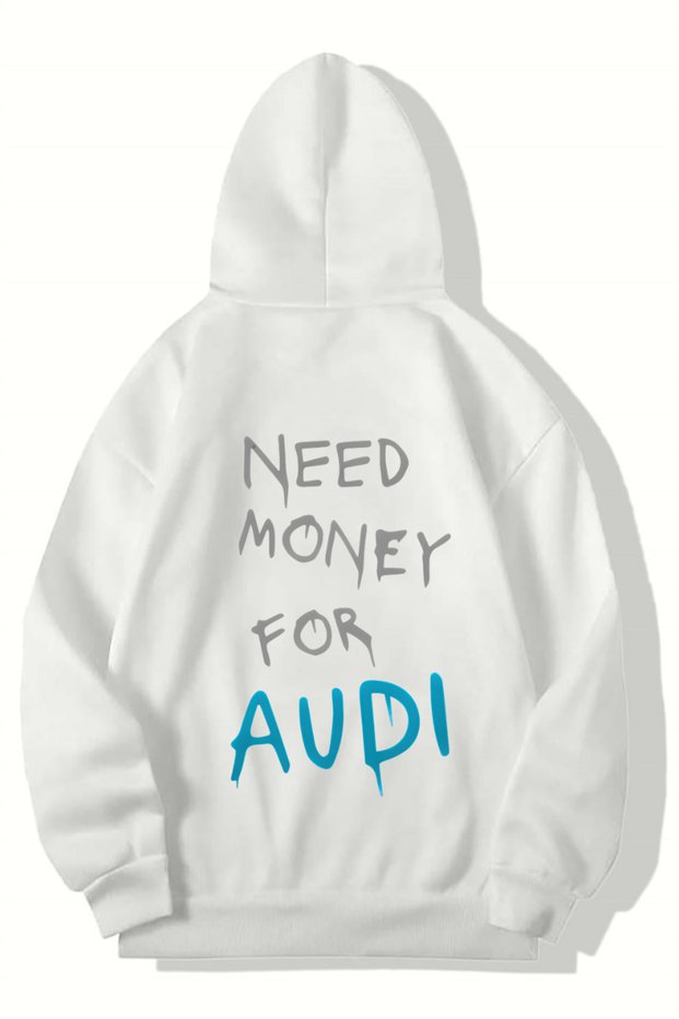 Unisex Oversize Audi Need Money for Audi Hoodie (White)