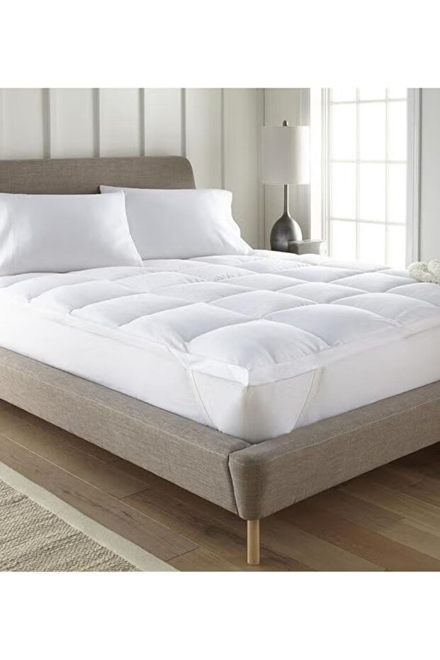 Mattress Pad Cotton Pillow Top Mattress Topper White
