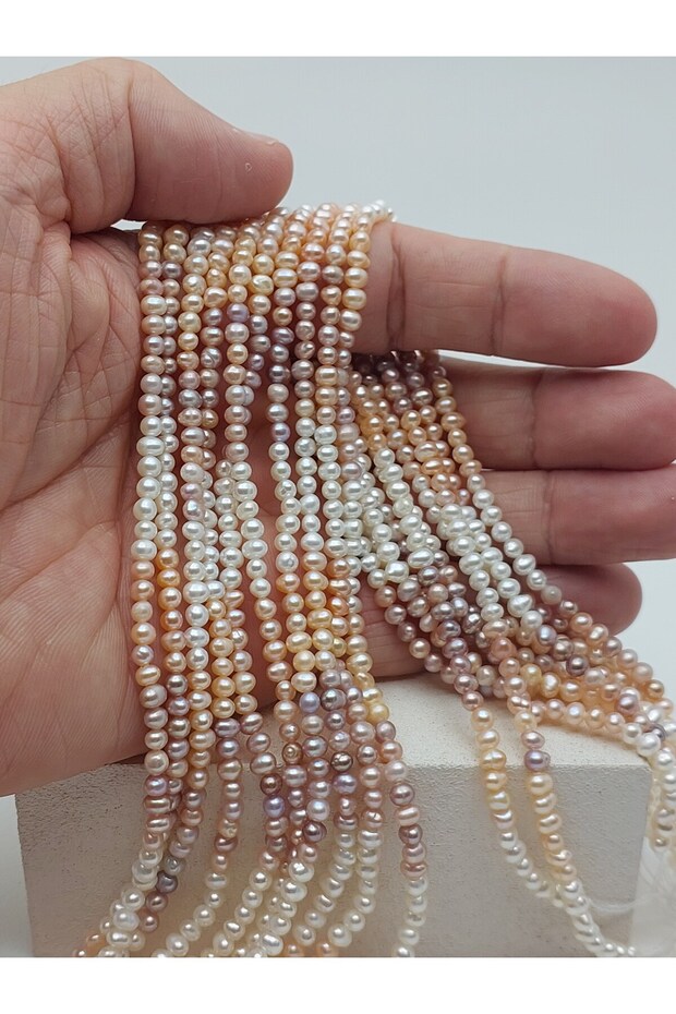 Pearl String Three Colors 4*3mm – Natural Texture Royal Series (63332)