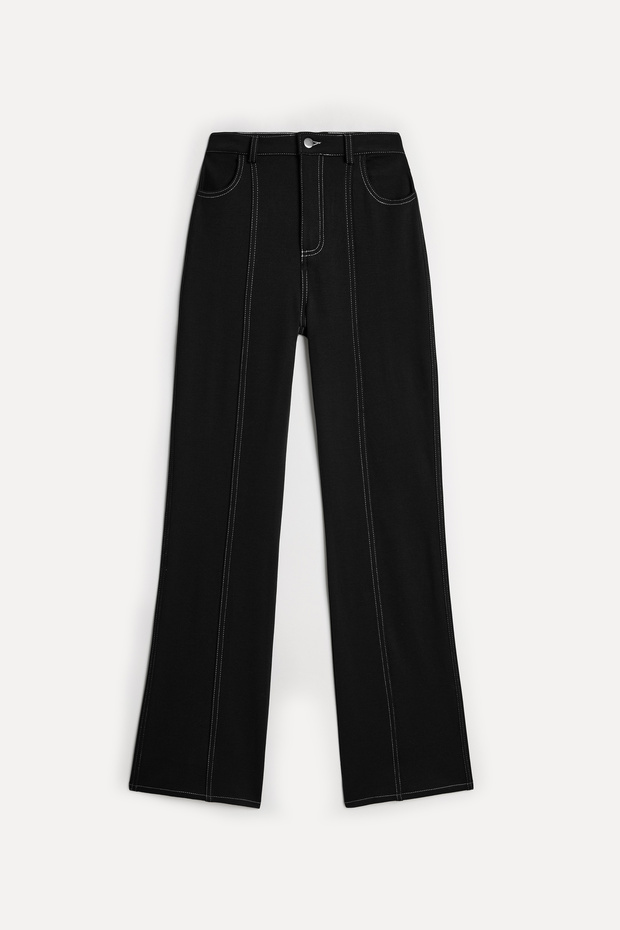 Women's Black Slim Straight Fit Pants