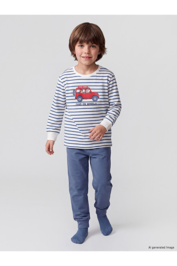 Esvab • Modern & Distinctive Zero Roba Collar Boys' Pajama Set