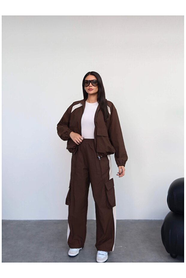 Hooded Parachute Tracksuit Set