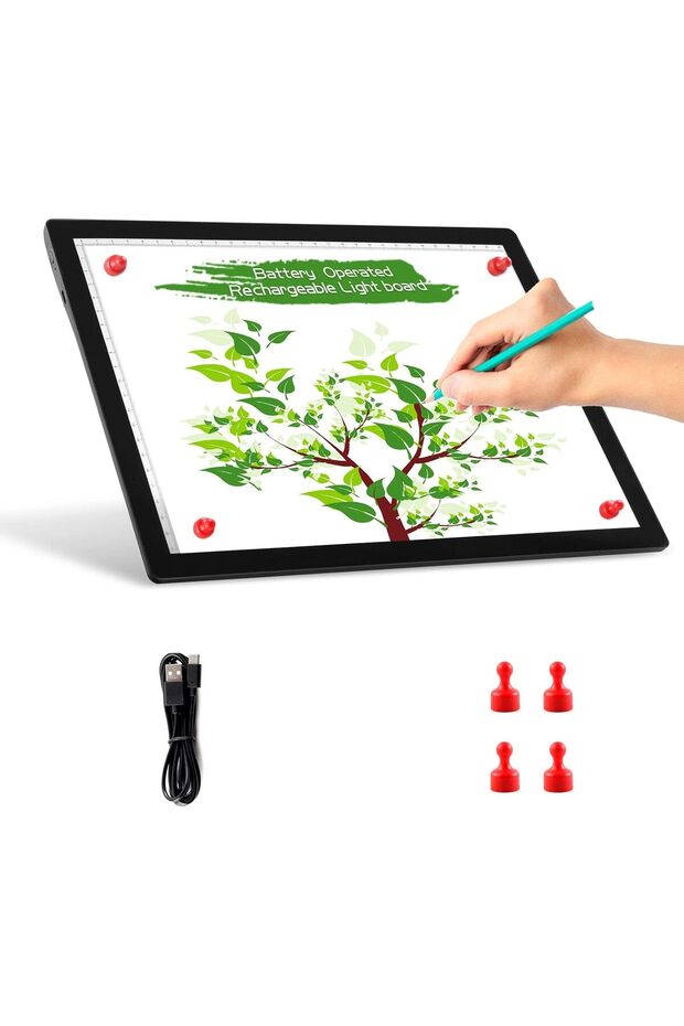 A4 Wireless Battery Powered Light Pad, Portable Cordless Copy Board, LED Light Board Tracing Light B