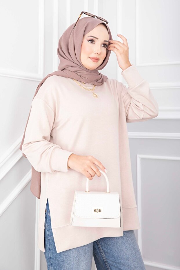 Slit Tunic Beige