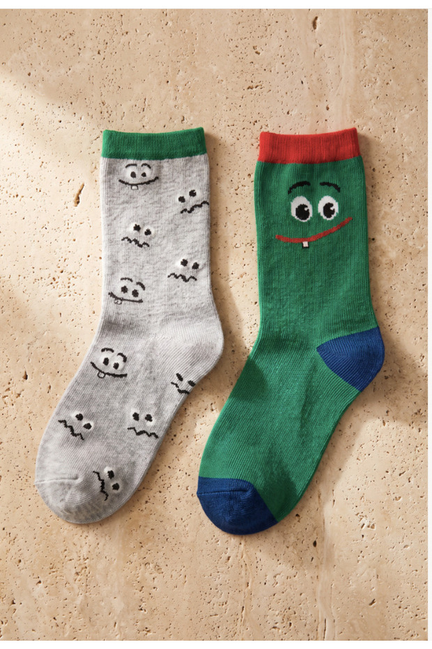 Eye Patterned Children's 2-Piece Socks