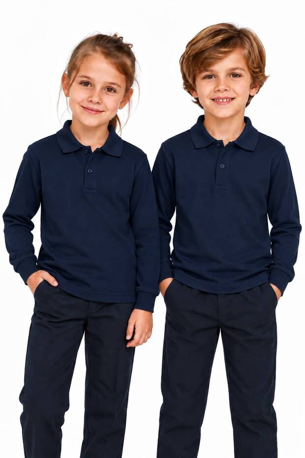 Pamuklu Unisex Polo Yaka Basic T-Shirt