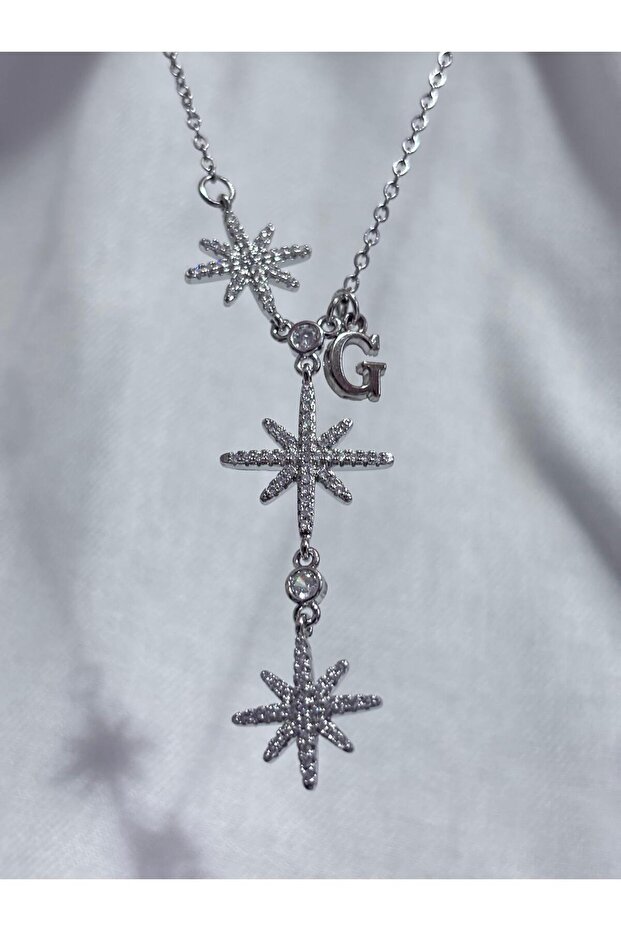Lettered 316L Steel Polar Star Women's Y Model Necklace