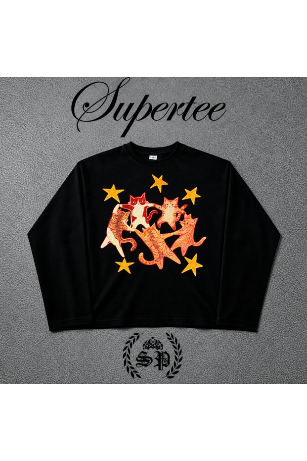 Cats Party Harlem Vintage Y2K Long Sleeve Tee