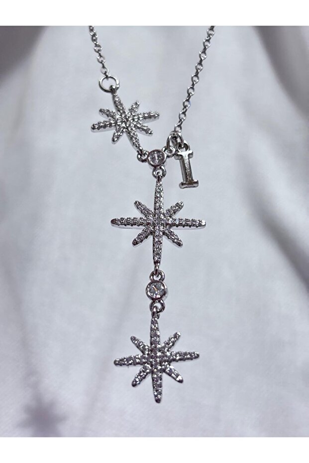 Lettered 316L Steel Polar Star Women's Y Model Necklace