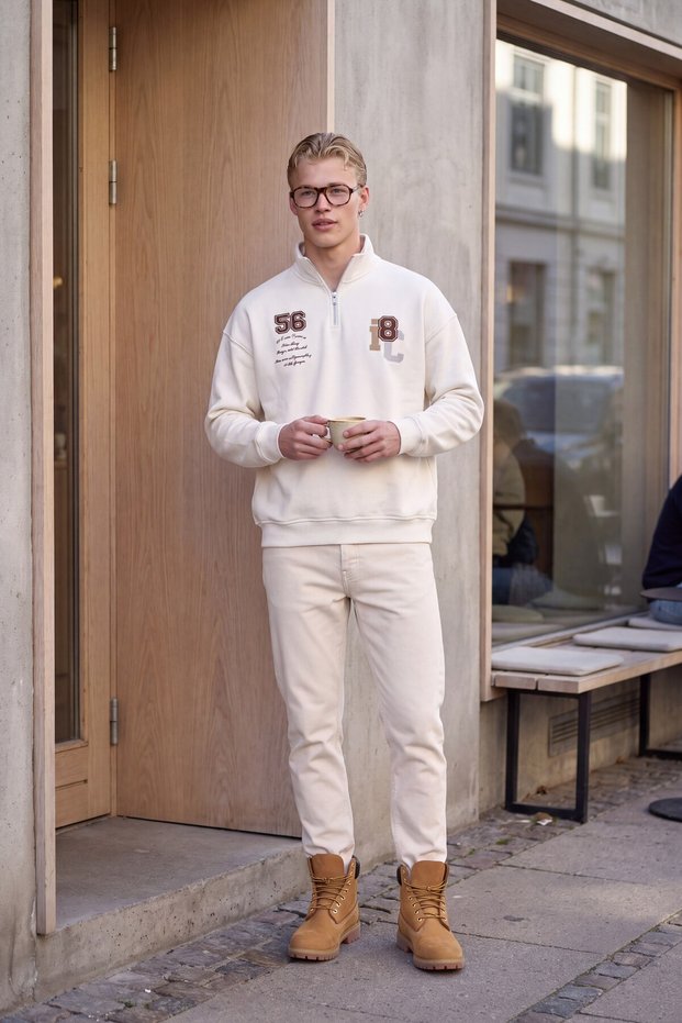 Club Company Embroidered Half-Zip Sweatshirt