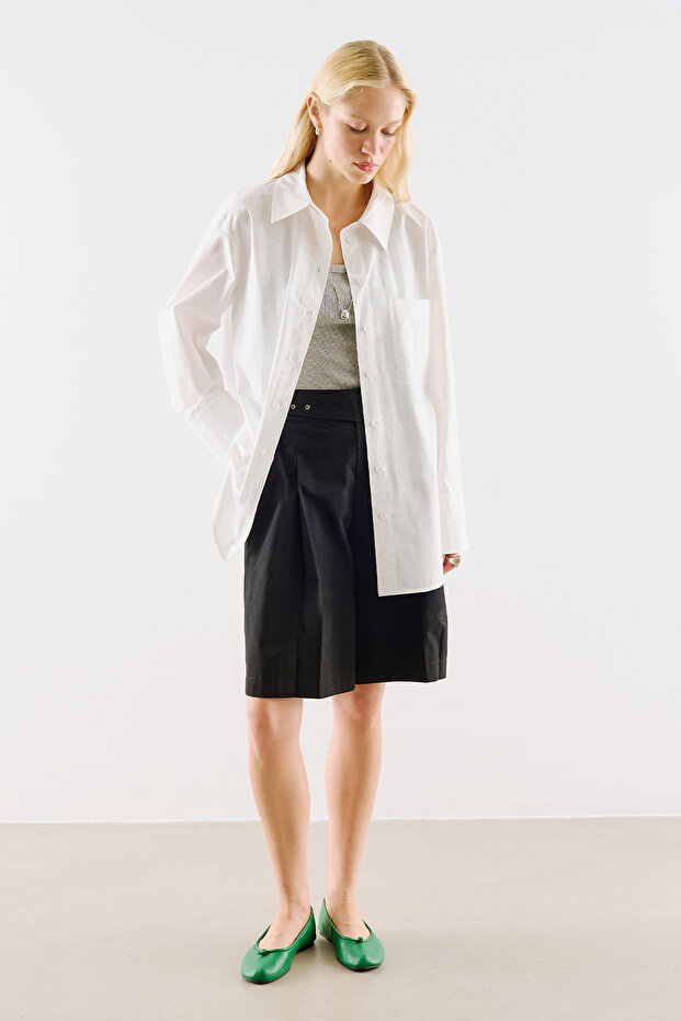 Collection Yakali Basic Shirt Ecru