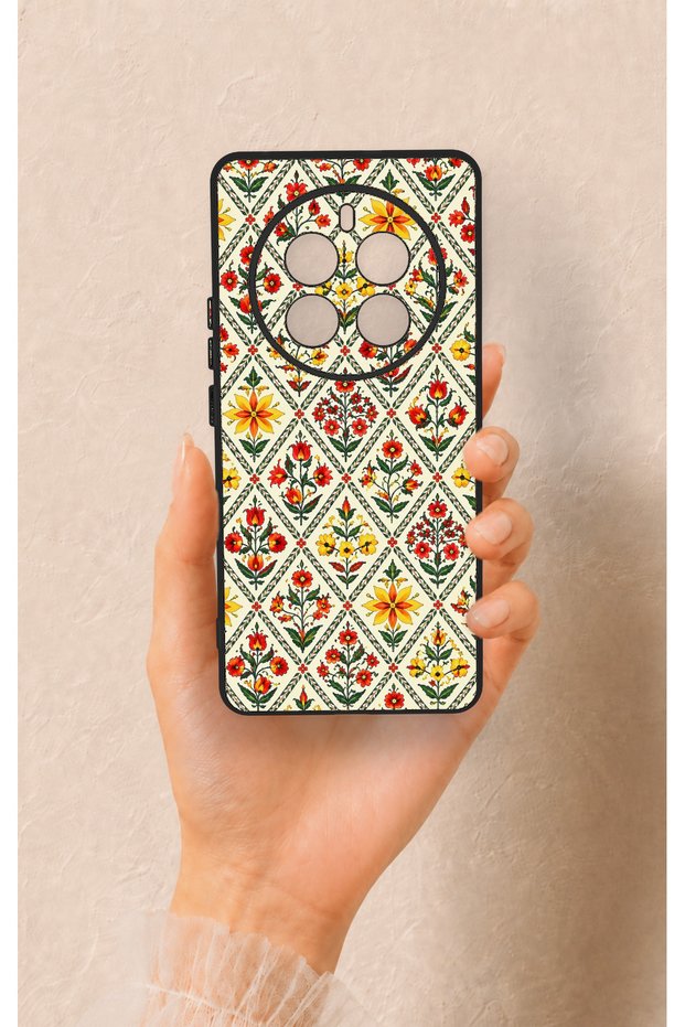 Realme 12 Pro Compatible Tile Tulip Patterned Silicone Case