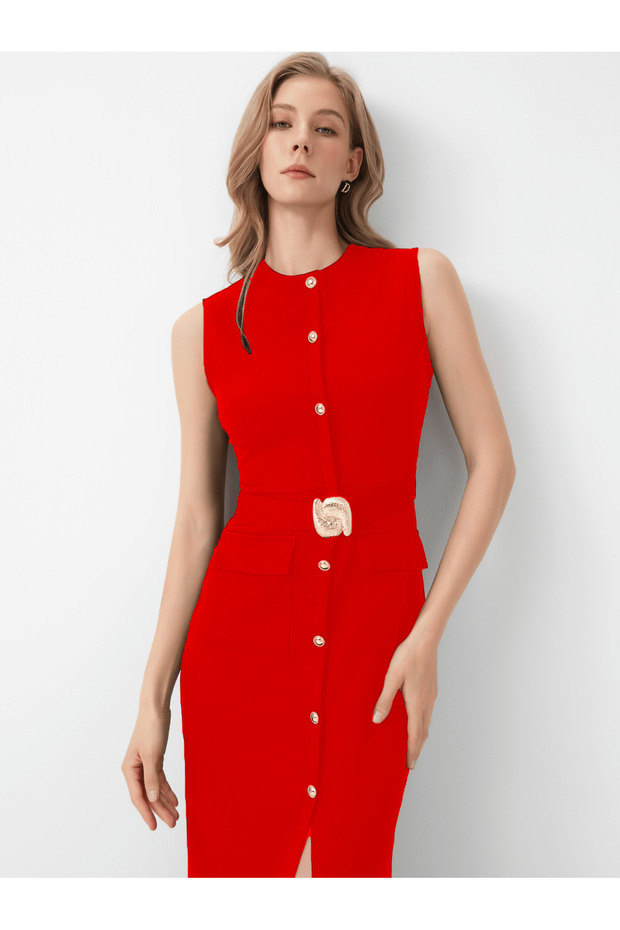 Rochie maxi, roșu
