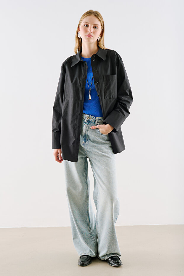 Collection Yakali Basic Shirt Black