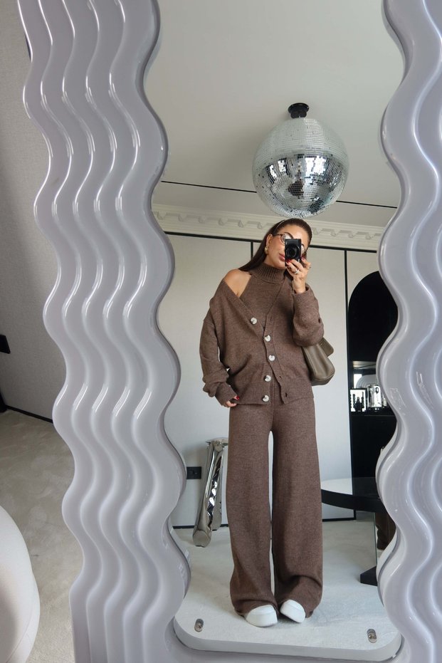 Turtleneck 3-Piece Knitwear Set
