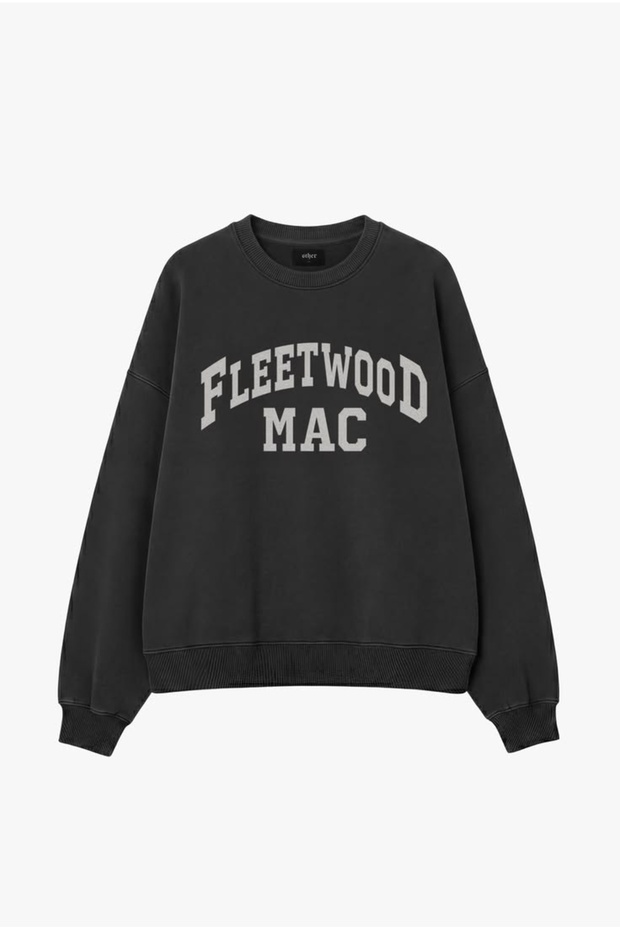 Fleetwood Mac Printed Cotton 3 Thread Threaded Crew Neck Oversize Sweatshirt