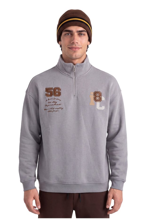 Club Company Embroidered Half-Zip Sweatshirt