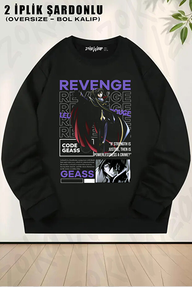 Lelouch Anime Code Geass Printed Crew Neck Sweatshirt