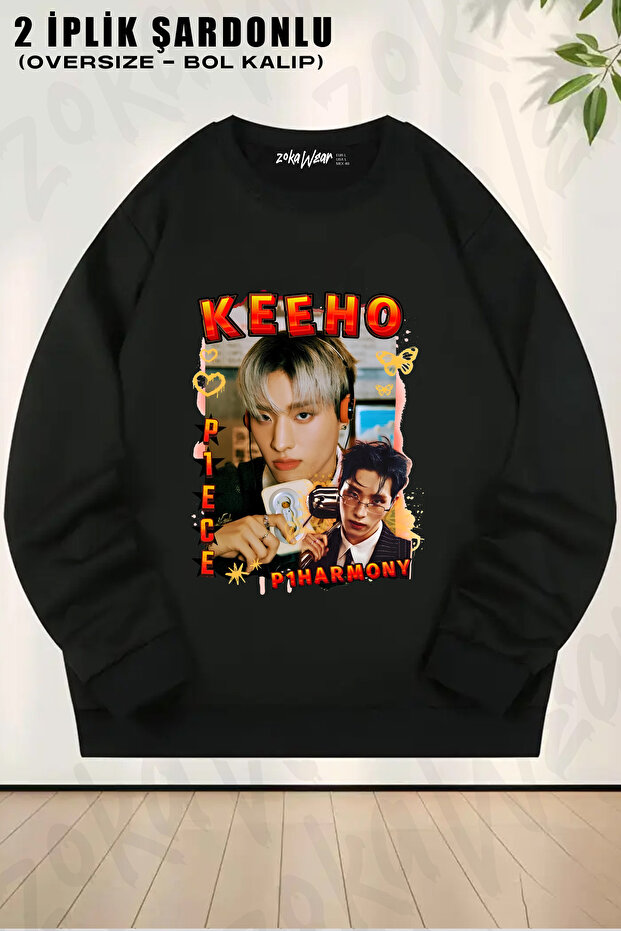 P1Harmony Keeho Printed Crew Neck Sweatshirt
