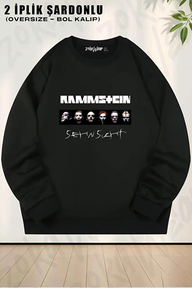 Rammstein Designed Printed Crew Neck Sweatshirt