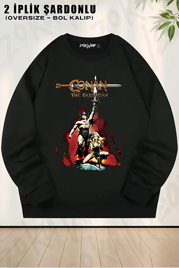 Conan Movie Model Printed Crew Neck Sweatshirt