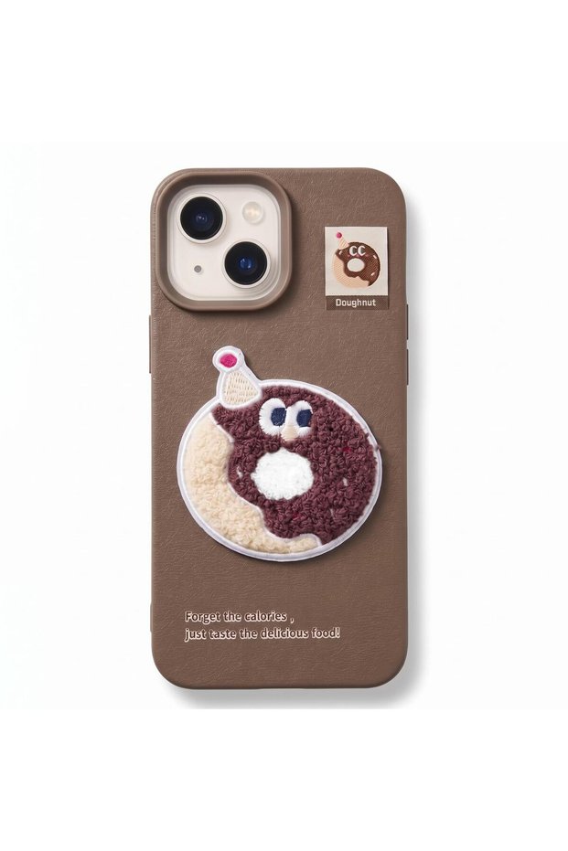 Stitched Puppy Plush Doughnut Case Compatible with the Apple iPhone 14