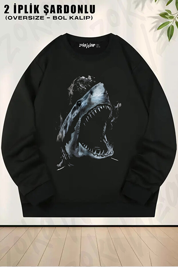 Kopekbaligi Patterned Round Printed Crew Neck Sweatshirt
