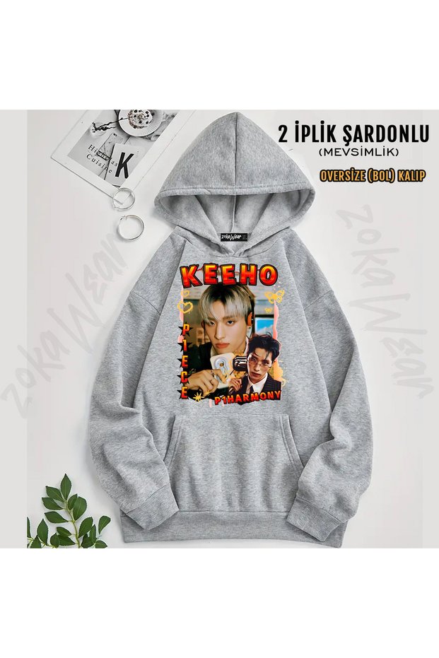 P1Harmony Keeho Printed Hooded Sweatshirt
