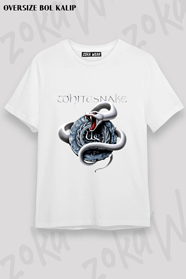 White Snake V7 Rock Metal Printed T-Shirt