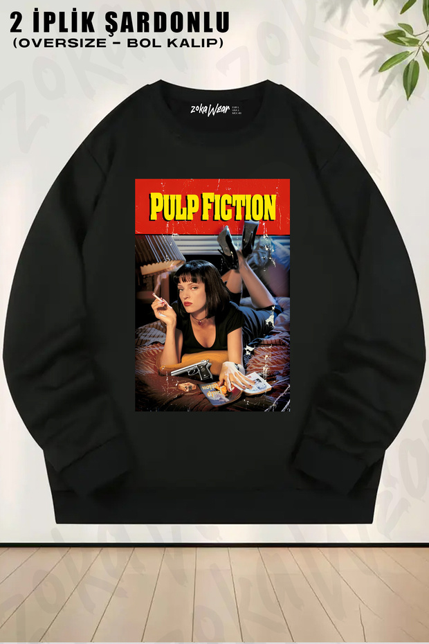 Mia Film Pulp Fiction Printed Crew Neck Sweatshirt